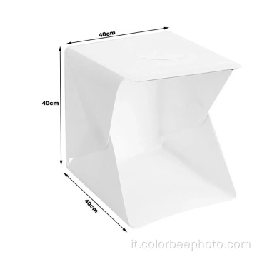 Studio fotografico Lightbox LED USB pieghevole da 40 cm